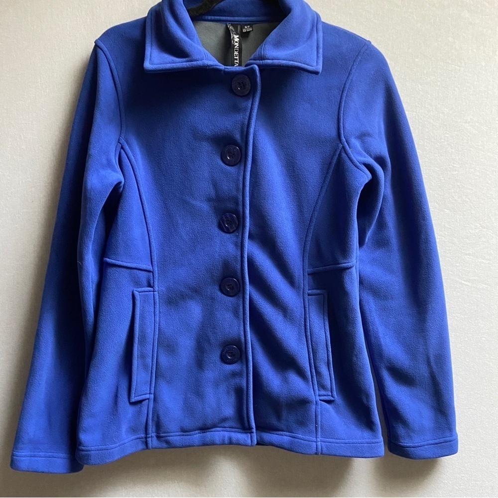 Mondetta Purple Fleece Button-Up Jacket Women's Size Small Cozy Fall Layer